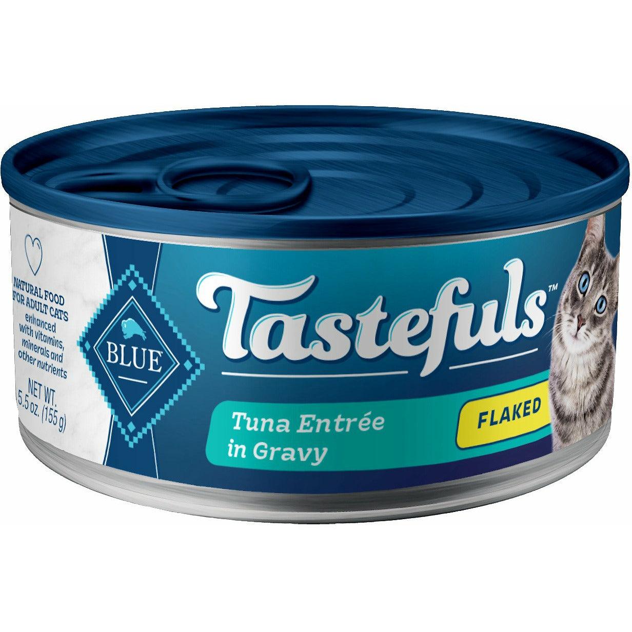 Blue Buffalo Tastefuls Tuna Entrée in Gravy Flaked Wet Cat Food - 156g - Canned Cat Food - Blue Buffalo - PetMax Canada