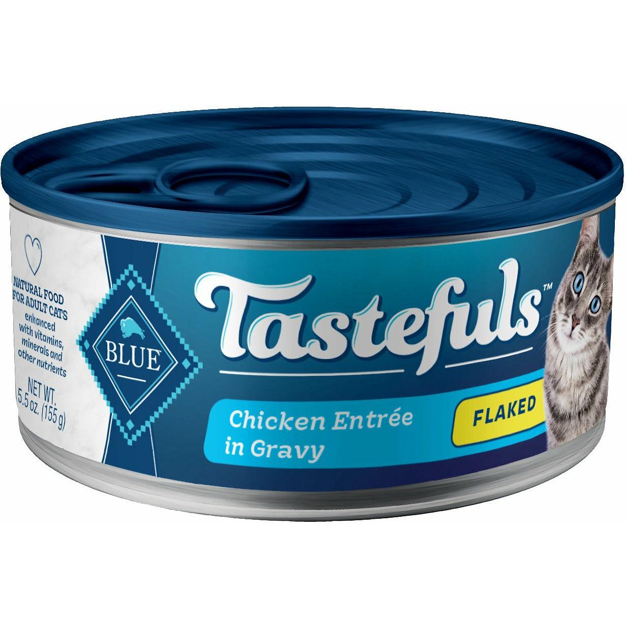 Blue Buffalo Tastefuls Chicken Entrée in Gravy Flaked Wet Cat Food - 156g - Canned Cat Food - Blue Buffalo - PetMax Canada