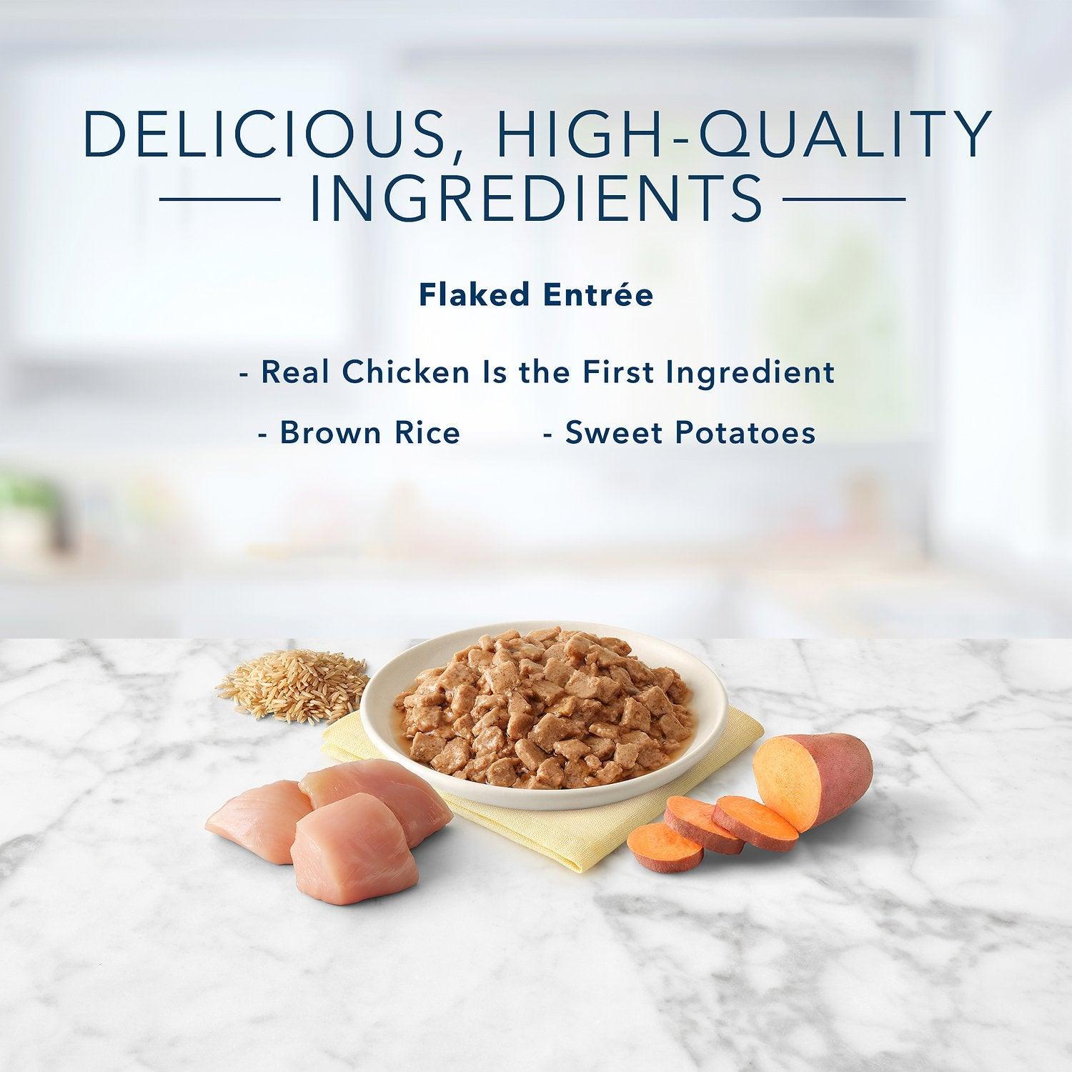 Blue Buffalo Tastefuls Chicken Entrée in Gravy Flaked Wet Cat Food - 156g - Canned Cat Food - Blue Buffalo - PetMax Canada