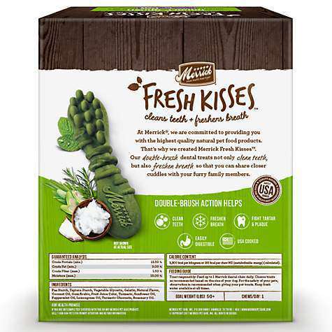 Merrick Fresh Kisses Coconut Brush  Dog Treats  | PetMax Canada