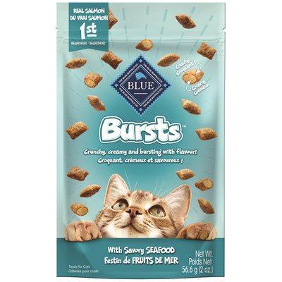 Blue Buffalo Bursts Crunchy Cat Treats Seafood Flavour - 56g - Cat Treats - Blue Buffalo - PetMax Canada