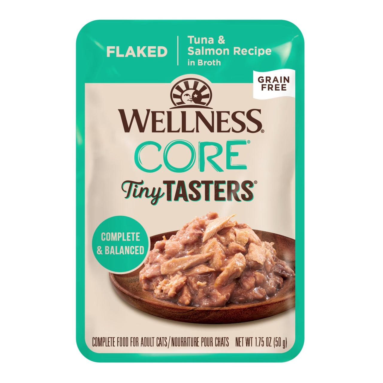 Wellness CORE Tiny Tasters Flaked Tuna & Salmon in Sauce Wet Cat Food - 50g - Canned Cat Food - Wellness - PetMax Canada