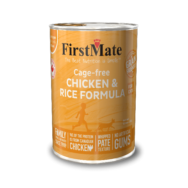 FirstMate Grain Friendly Cage-Free Chicken & Rice Canned Cat Food 345g Canned Cat Food 345g | PetMax Canada