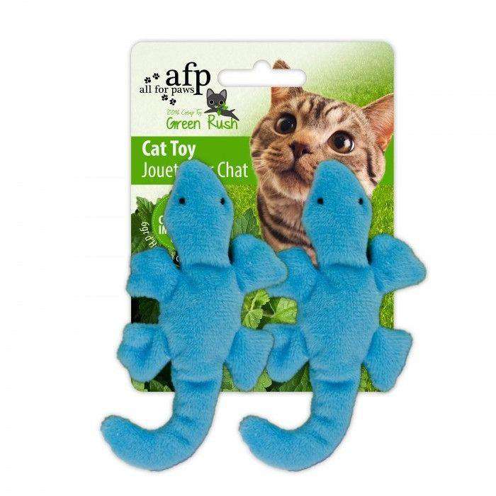 All For Paws Cat Toy Gecko 2 Pack Blue Cat Toys Blue | PetMax Canada