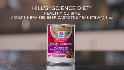 Hill's Science Diet Adult Healthy Cuisine Braised Beef, Carrots & Peas Stew dog food