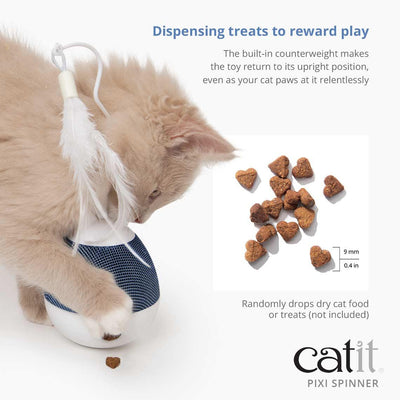 Catit Pixi Spinner Electronic Cat Toy White & Grey - Default Title - Cat Toys - Catit - PetMax Canada