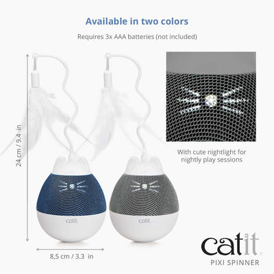 Catit Pixi Spinner Electronic Cat Toy White & Blue - Default Title - Cat Toys - Catit - PetMax Canada