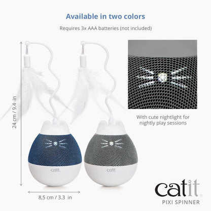 Catit Pixi Spinner Electronic Cat Toy White & Grey - Default Title - Cat Toys - Catit - PetMax Canada