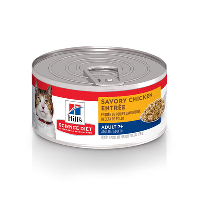 Hill's Science Diet Adult 7+ Savory Chicken Canned Cat Food  Canned Cat Food  | PetMax Canada