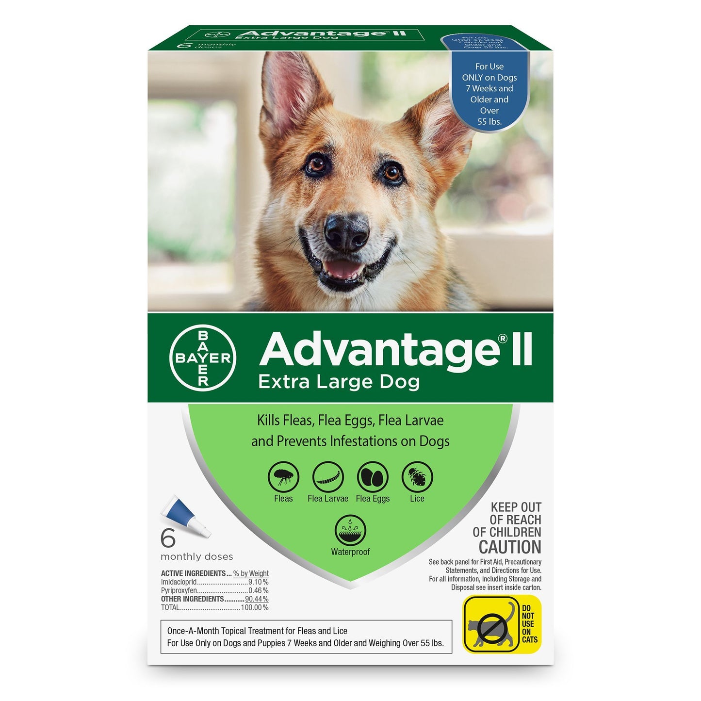 Advantage II For X-Large Dogs 25Kg+ / 6 Pack Flea & Tick Topical Applications 25Kg+ | PetMax Canada