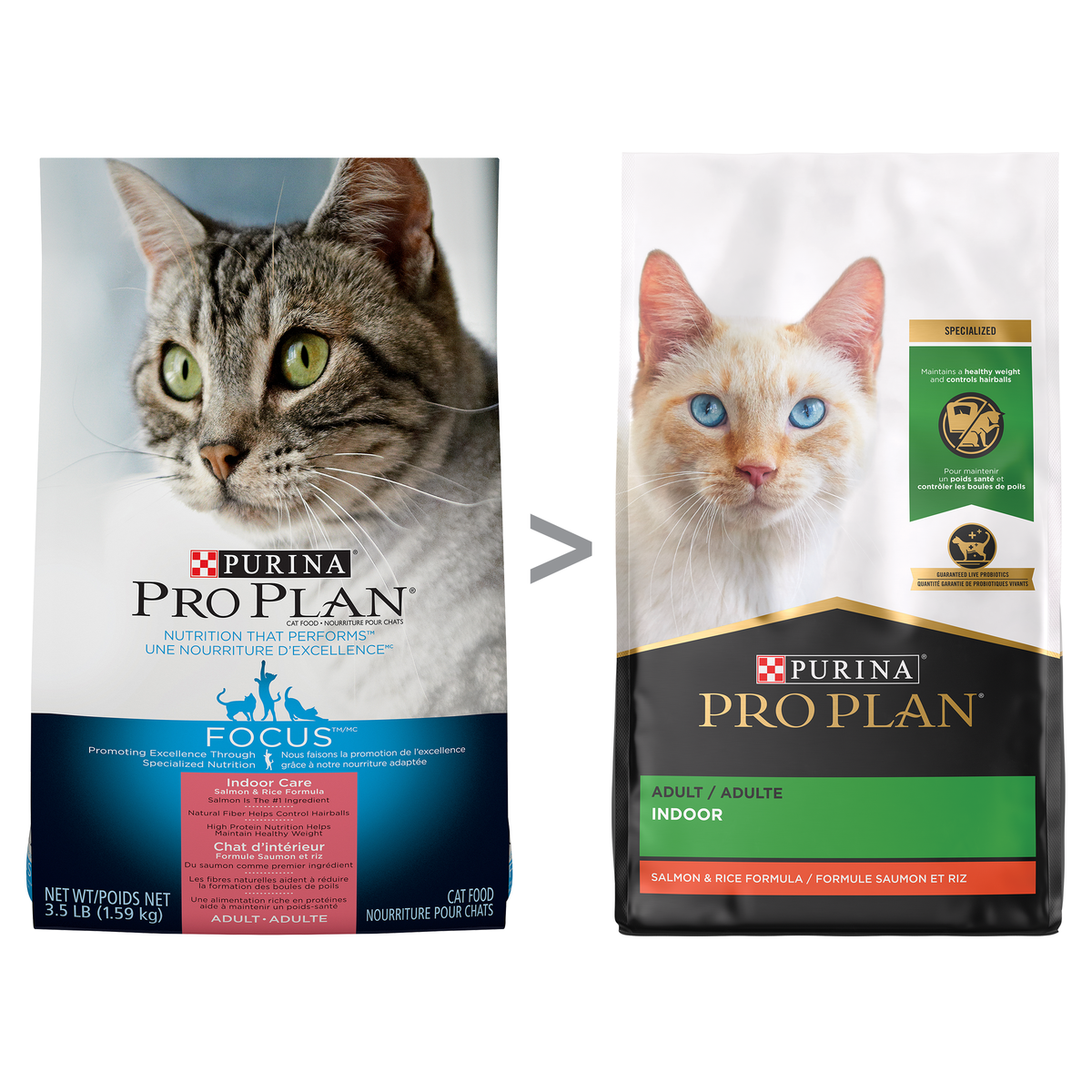 Purina Pro Plan Indoor Hairball Care Adult Dry Cat Food Salmon & Rice  Cat Food  | PetMax Canada
