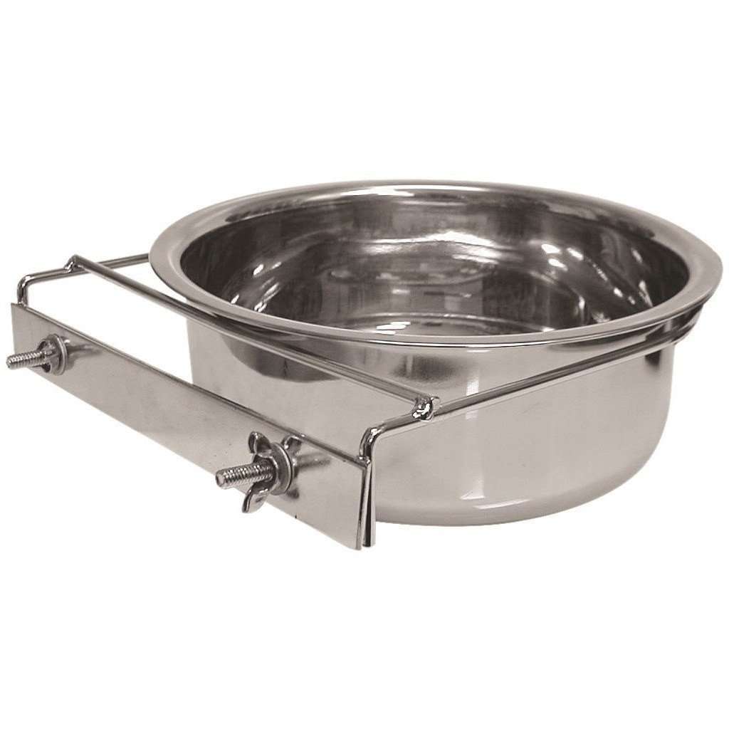 Stainless Steel Dog Dish With Clamp 48 oz Stainless Steel 48 oz | PetMax Canada