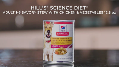 Nourriture pour chiens Hill's Science Diet Adult Savoury Ragoût au Poulet et Légumes 