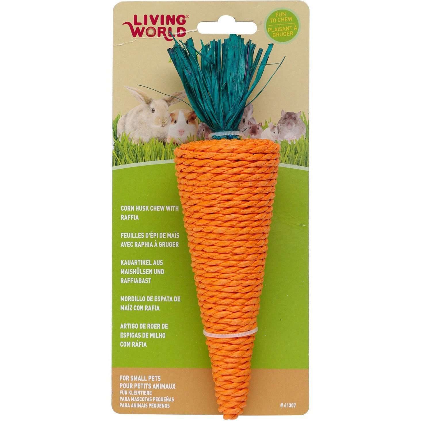 Living World Nibblers Carrot Corn Husk Chew  Small Animal Chew Products  | PetMax Canada
