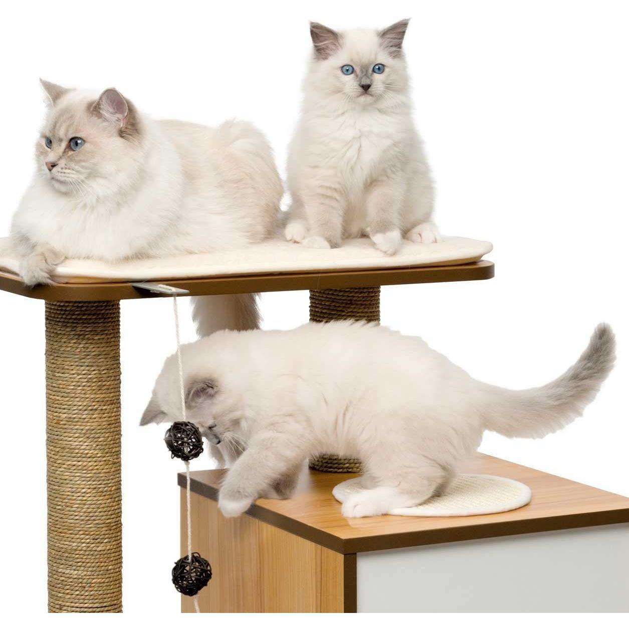 Vesper Cat Furniture V-Base Walnut  Cat Scratching Posts  | PetMax Canada
