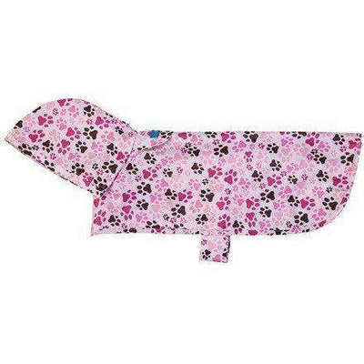 RC Dog Packable Rain Poncho Pink Paws  Poncho  | PetMax Canada