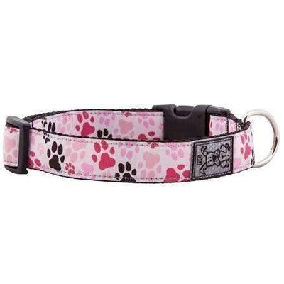 RC Adjustable Dog Collar Pattern Pink Paws  Dog Collars  | PetMax Canada