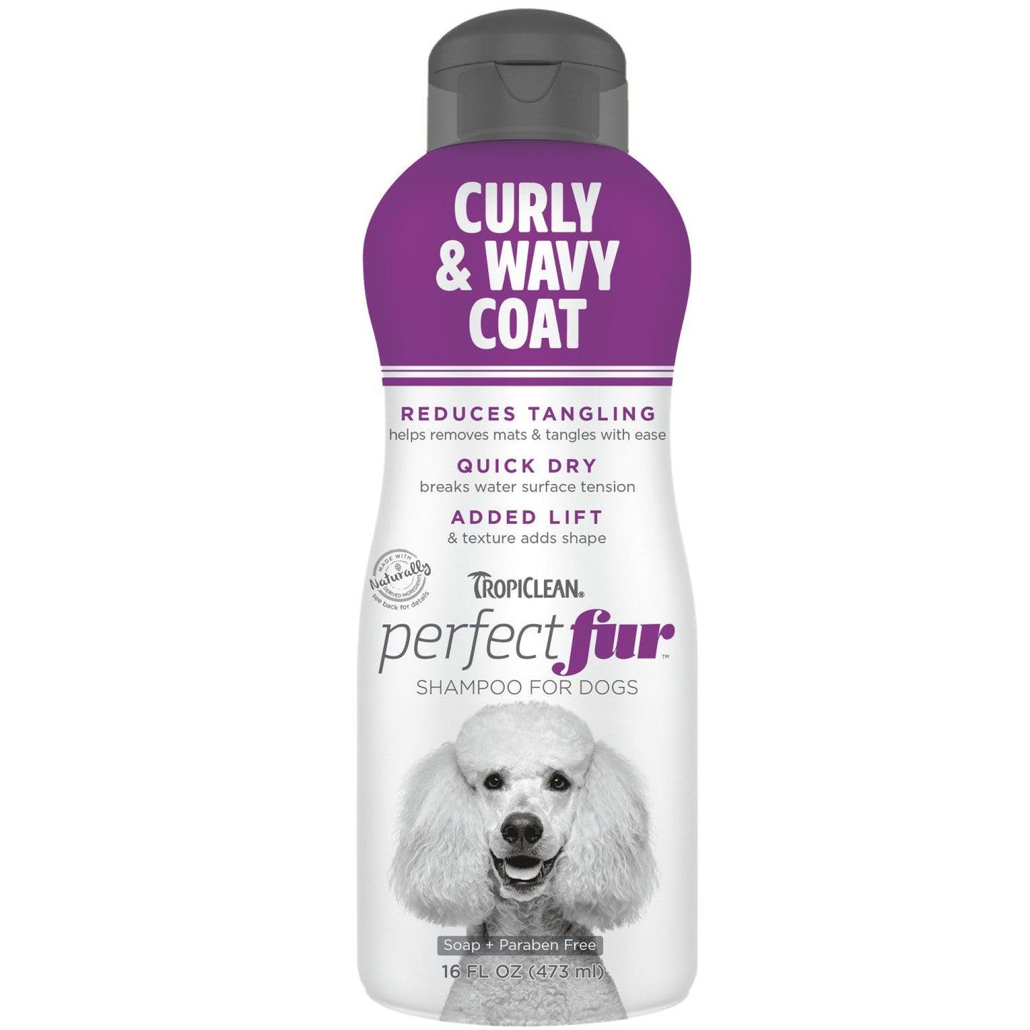 Tropiclean Perfect Fur Curly & Wavy Coat Dog Shampoo  Grooming  | PetMax Canada