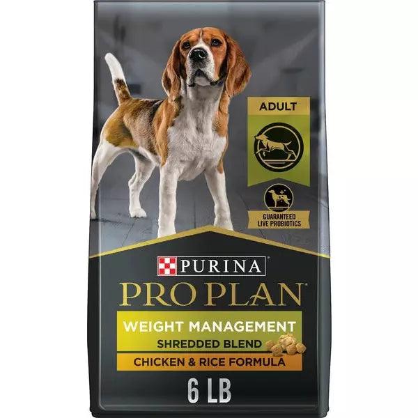 Purina Pro Plan Adult Weight Management Shredded Blend Chicken & Rice Formula Dry Dog Food - 15.4 Kg - Dog Food - Purina Pro Plan - PetMax Canada