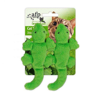 All For Paws Cat Toy Gecko 2 Pack Green Cat Toys Green | PetMax Canada