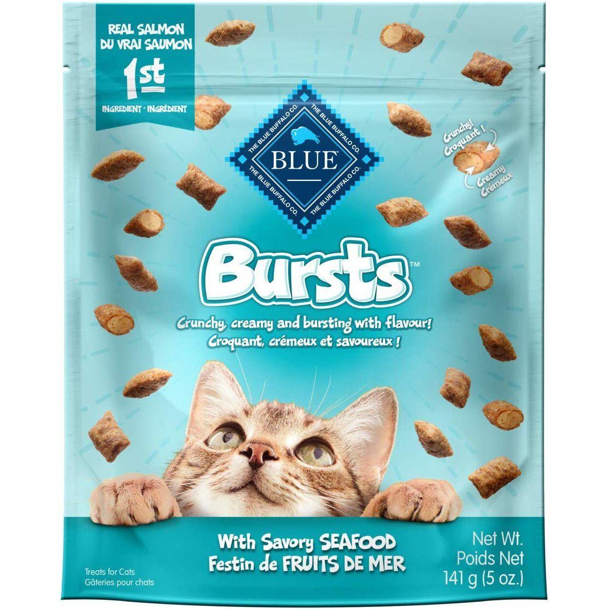 Blue Buffalo Bursts Crunchy Cat Treats Seafood Flavour - 141g - Cat Treats - Blue Buffalo - PetMax Canada