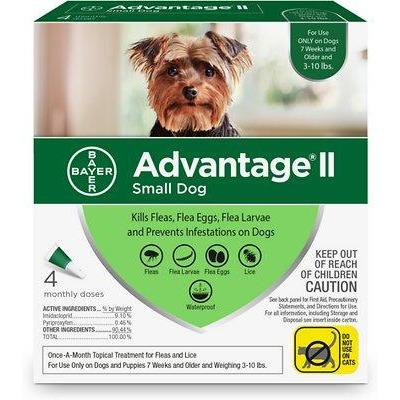 Advantage II For Small Dogs Under 4.5Kg / 4 Pack Flea & Tick Topical Applications Under 4.5Kg | PetMax Canada