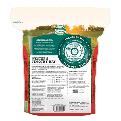 Oxbow Small Animal Health Western Timothy Hay - 1.15 Kg - Small Animal Dry Food - Oxbow - PetMax Canada