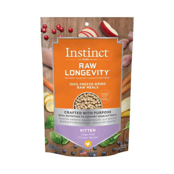 Instinct® Raw Longevity™ 100% Freeze-Dried Raw Meals Cage-Free Chicken Recipe for Kitten  Cat Food  | PetMax Canada