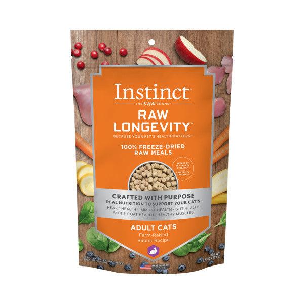 Instinct® Raw Longevity™ 100% Freeze-Dried Raw Meals Farm-Raised Rabbit Recipe for Cats  Cat Food  | PetMax Canada