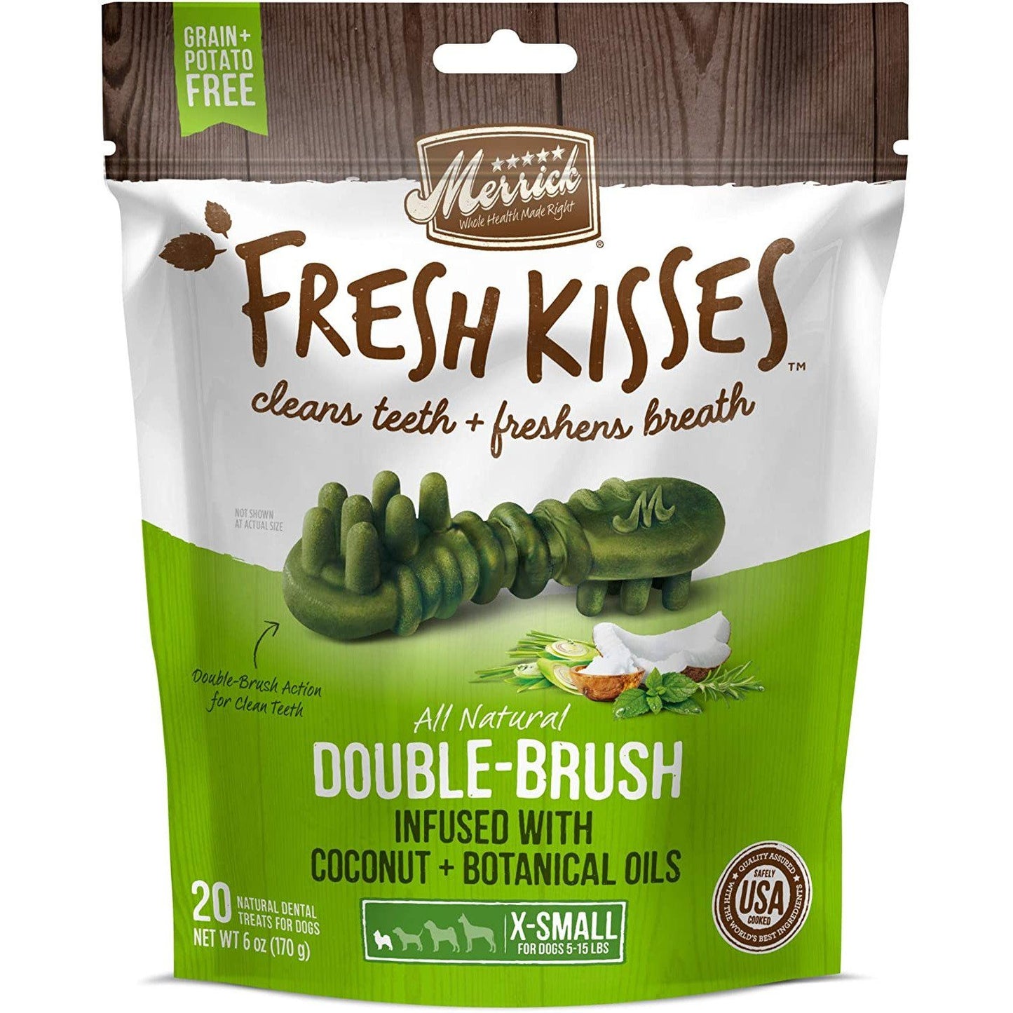 Merrick Fresh Kisses Coconut Brush - Bag X-Small Dog Treats X-Small | PetMax Canada