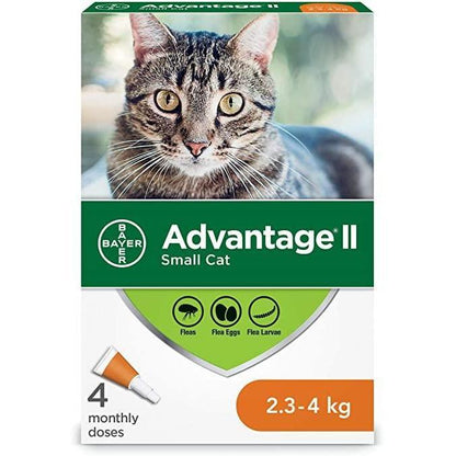 Advantage II For Small Cats - 2.4Kg - 4Kg / 4 Pack - Flea & Tick - Advantage - PetMax Canada