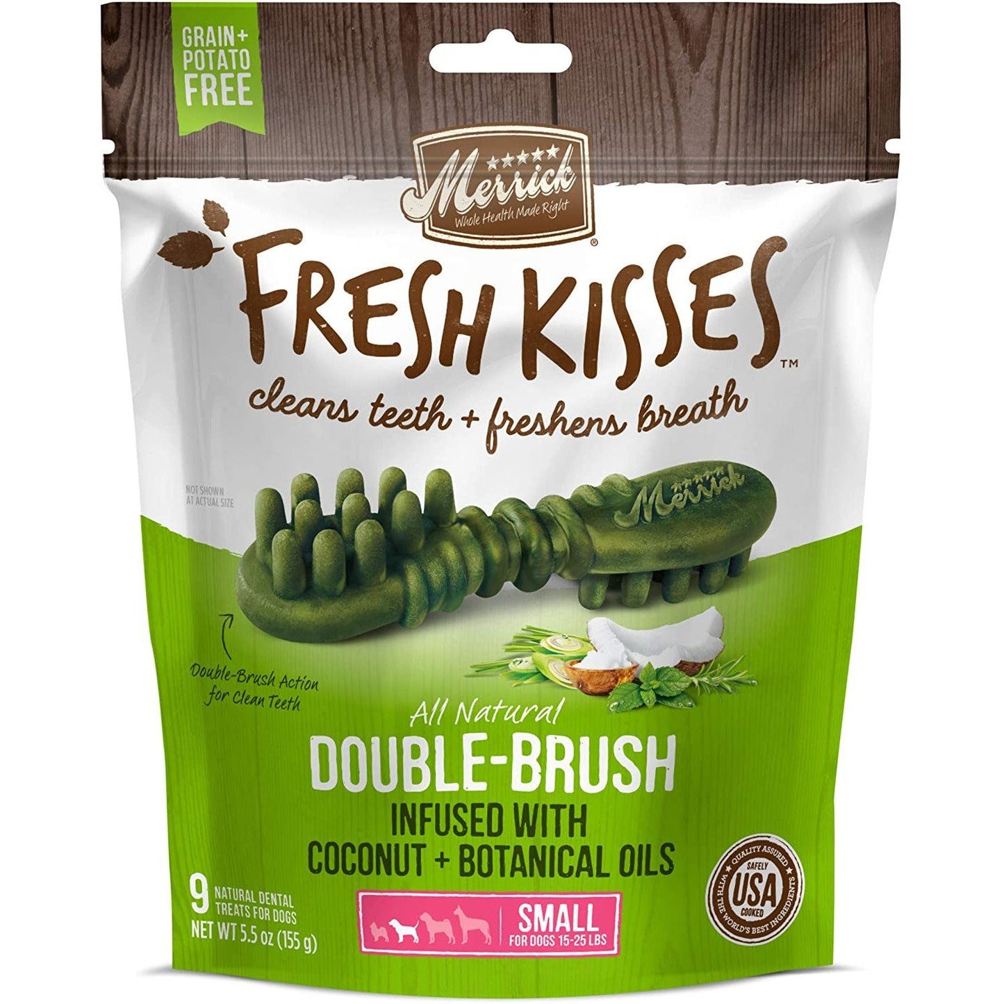 Merrick Fresh Kisses Coconut Brush - Bag Small Dog Treats Small | PetMax Canada