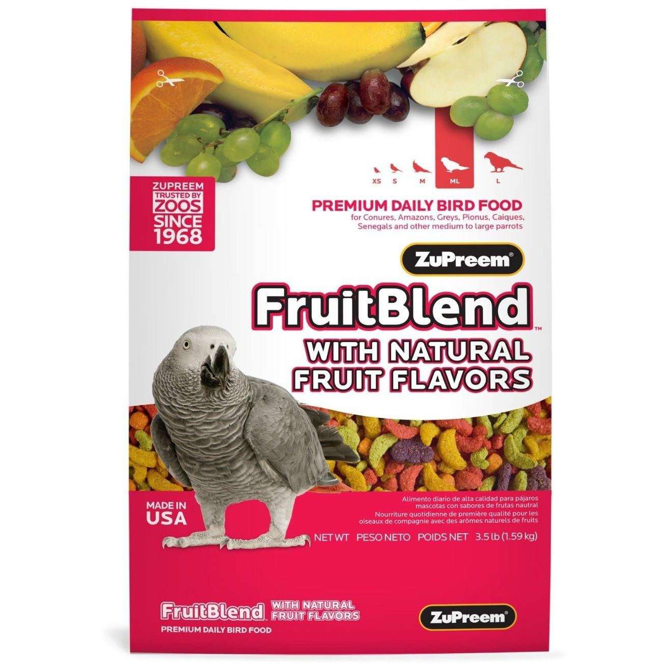 Zupreem Fruit Blend Parrots & Conures  Bird Food  | PetMax Canada