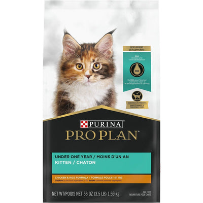 Purina Pro Plan With Probiotics High Protein Dry Kitten Food Chicken & Rice Formula 1.59 Kg Cat Food 1.59 Kg | PetMax Canada