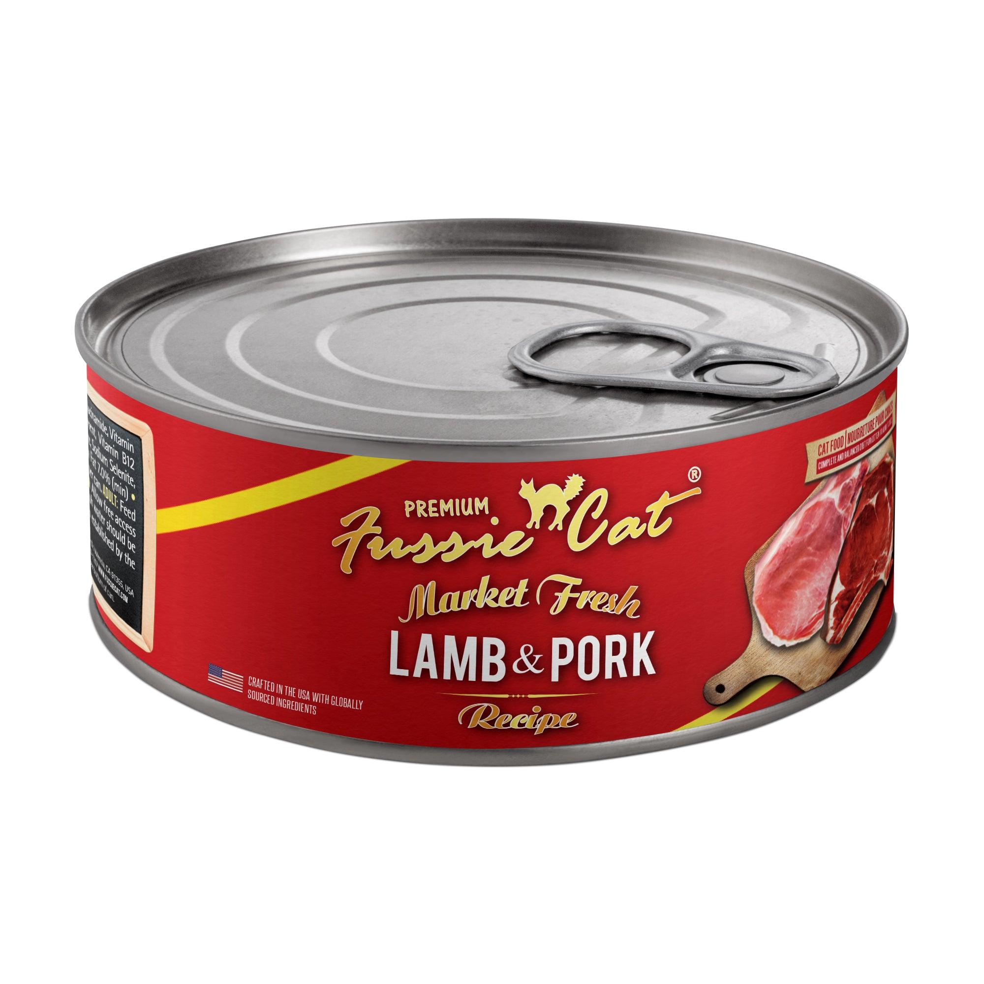 Fussie Market Fresh Lamb & Pork Canned Cat Food - 156g - Canned Cat Food - Fussie Cat - PetMax Canada