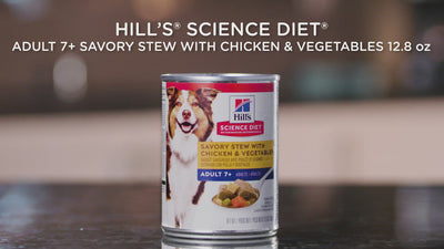 Nourriture pour chiens Hill's Science Diet Adult 7+ Ragoût salé au poulet et aux légumes 