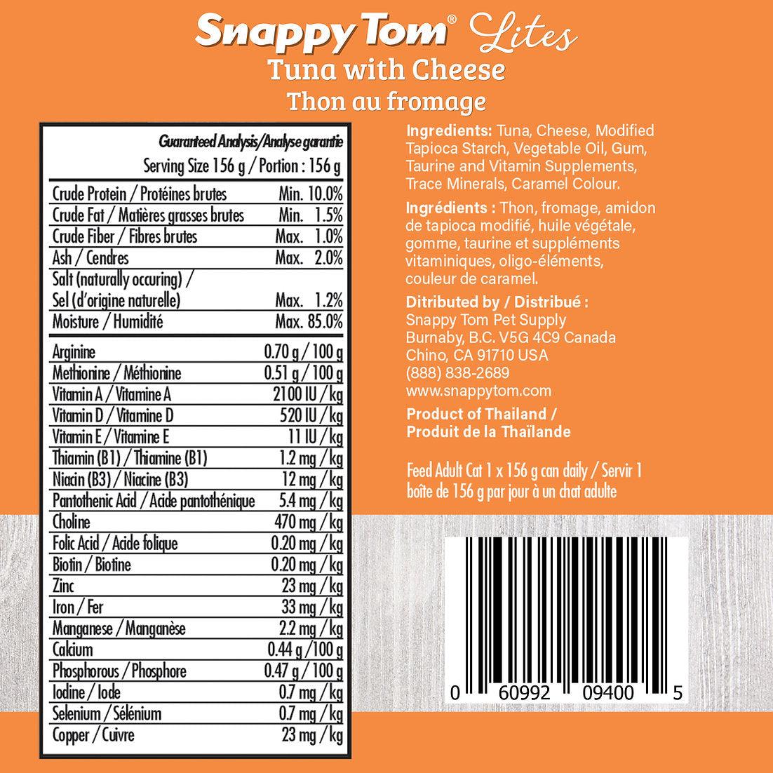 Snappy Tom Wet Cat Food Lites Tuna With Cheese - 85g - Canned Cat Food - Snappy Tom - PetMax Canada