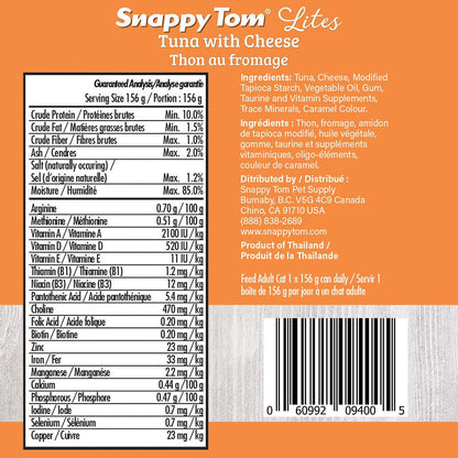 Snappy Tom Wet Cat Food Lites Tuna With Cheese - 85g - Canned Cat Food - Snappy Tom - PetMax Canada