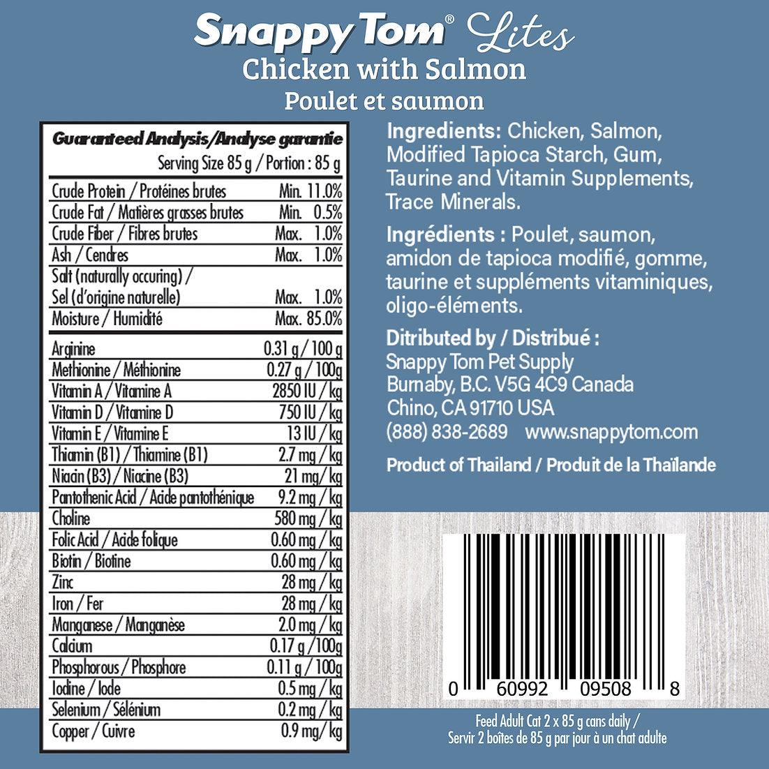 Snappy Tom Wet Cat Food Lites Chicken With Salmon - 85g - Canned Cat Food - Snappy Tom - PetMax Canada