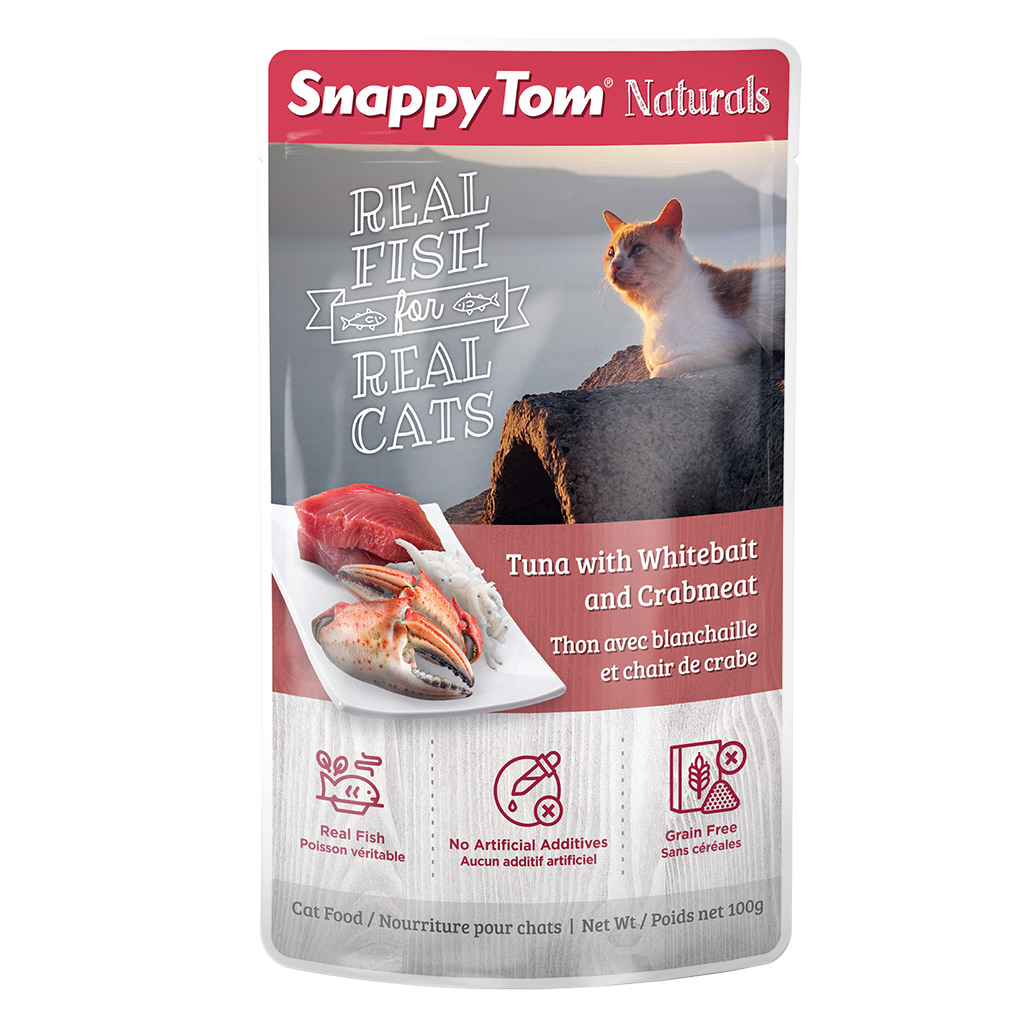 Snappy Tom Wet Cat Food Natural Pouches Tuna With Whitebait & Crab  Canned Cat Food  | PetMax Canada