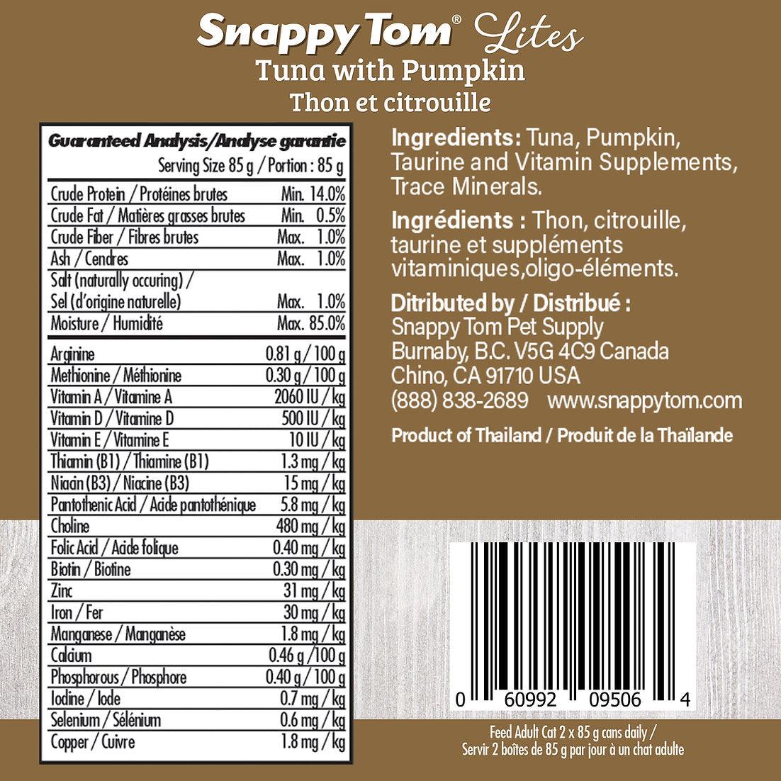 Snappy Tom Wet Cat Food Lites Tuna With Pumpkin - 85g - Canned Cat Food - Snappy Tom - PetMax Canada