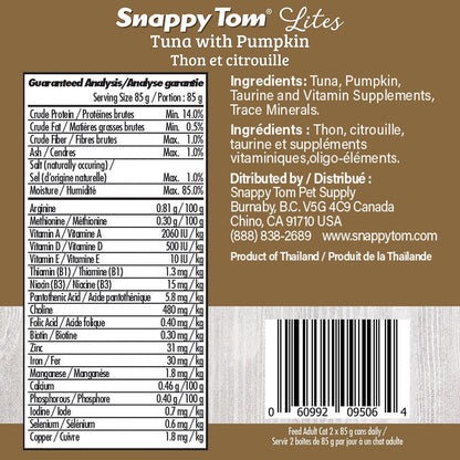 Snappy Tom Wet Cat Food Lites Tuna With Pumpkin - 85g - Canned Cat Food - Snappy Tom - PetMax Canada