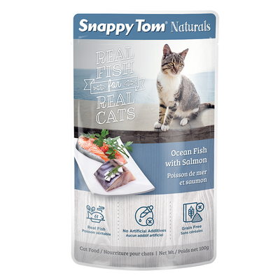 Snappy Tom Wet Cat Food Natural Pouches Ocean Fish Salmon  Canned Cat Food  | PetMax Canada