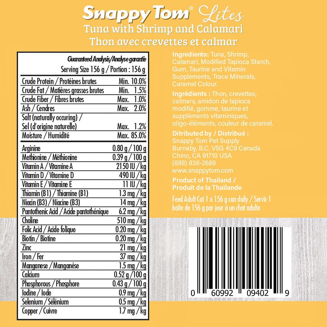 Snappy Tom Wet Cat Food Lites Tuna With Shrimp & Calamari - 85g - Canned Cat Food - Snappy Tom - PetMax Canada