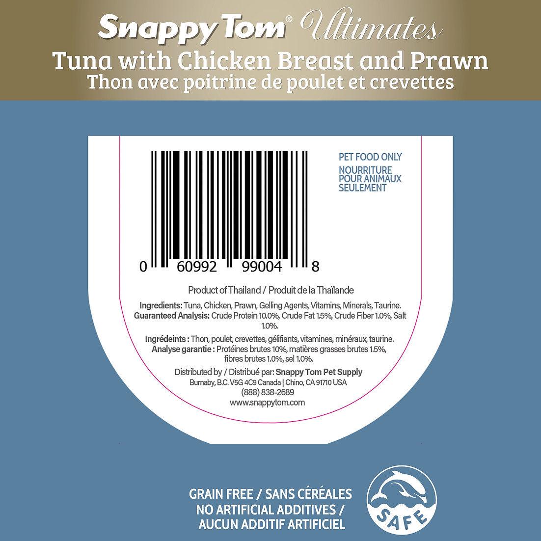 Snappy Tom Wet Cat Food Ultimates Tuna With Chicken Breast & Prawn  Canned Cat Food  | PetMax Canada