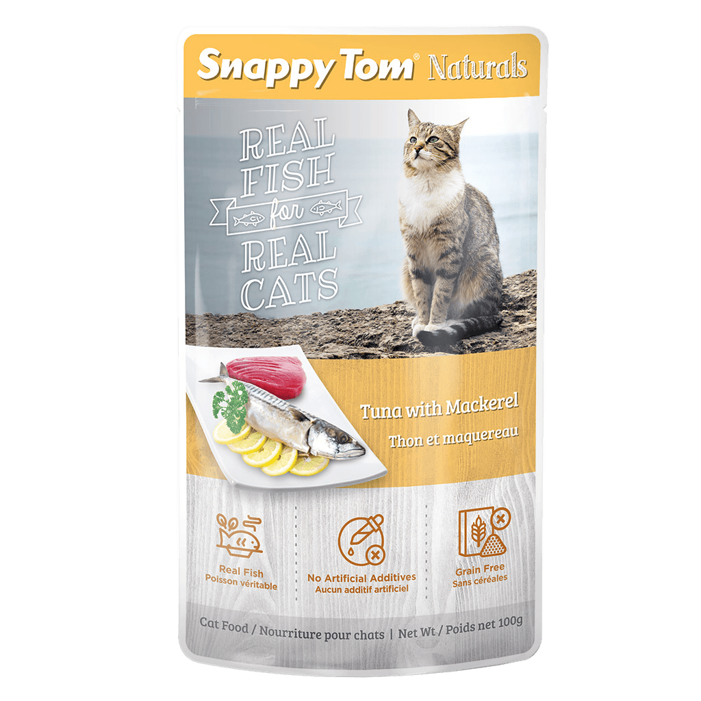 Snappy Tom Wet Cat Food Natural Pouches Tuna With Mackeral  Canned Cat Food  | PetMax Canada