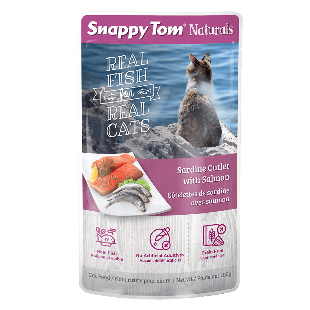 Snappy Tom Wet Cat Food Natural Pouches Sardine With Salmon  Canned Cat Food  | PetMax Canada