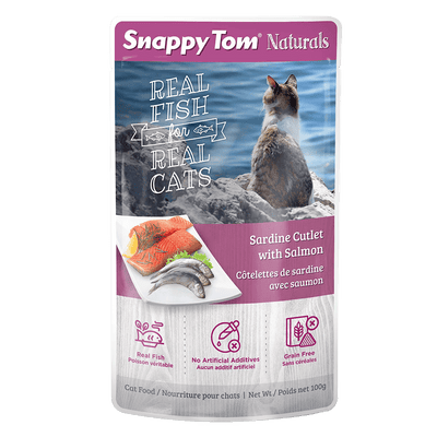 Snappy Tom Wet Cat Food Natural Pouches Sardine With Salmon - 100g - Canned Cat Food - Snappy Tom - PetMax Canada