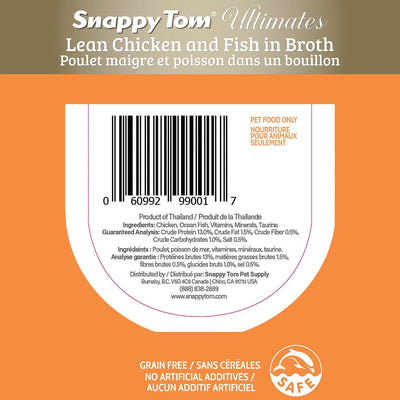 Snappy Tom Wet Cat Food Ultimates Lean Chicken & Fish In Broth - 85g - Canned Cat Food - Snappy Tom - PetMax Canada
