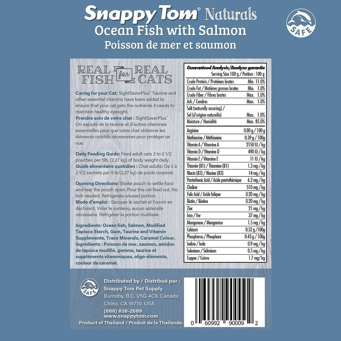 Snappy Tom Wet Cat Food Natural Pouches Ocean Fish Salmon  Canned Cat Food  | PetMax Canada